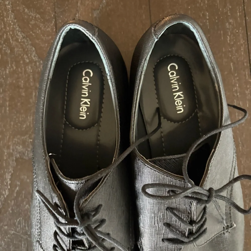 Calvin Klein Black Textured ‘Gordon’ Dress Office Shoes Men’s‎ Size 13